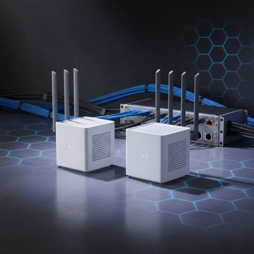 Asus ZenWiFi BQ16 Delivers Quad-Band Wi-Fi 7 for Serious Demands — AI-generated illustration