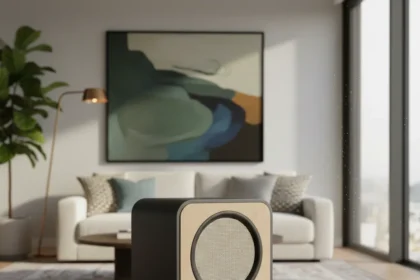 Audio Pro remakes a classic speaker for modern living rooms — AI-generated illustration
