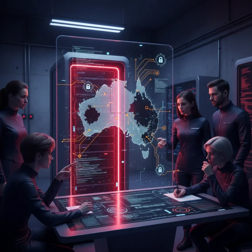 Claude Mythos vulnerability trials expose Australia's AI security gap — AI-generated illustration