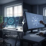 AWS Quick Desktop Agent Challenges Microsoft Copilot's Workspace Dominance — AI-generated illustration