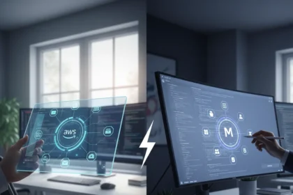 AWS Quick Desktop Agent Challenges Microsoft Copilot's Workspace Dominance — AI-generated illustration