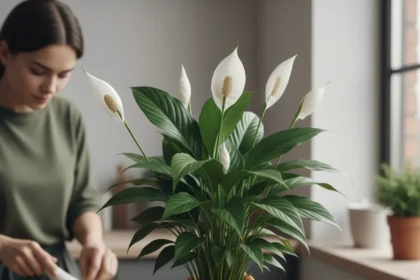 Banana Peels: The Free Fertilizer That Fixes Non-Blooming Peace Lilies — AI-generated illustration