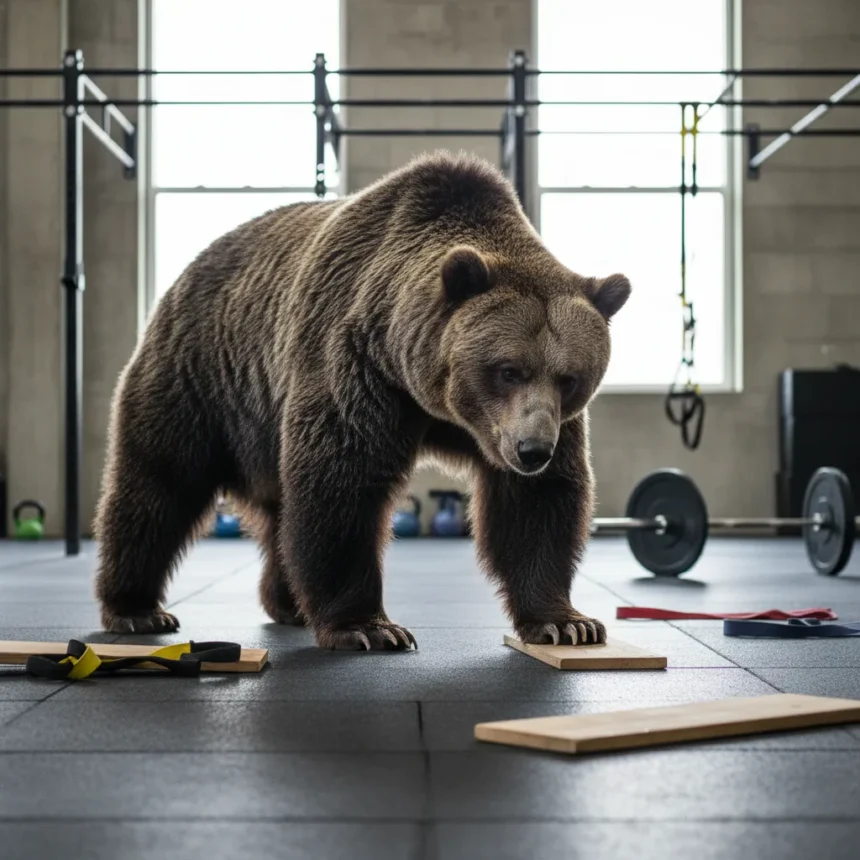 Bear taps beat planks for real core stability — AI-generated illustration