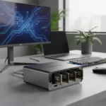 Beelink EX Mate Pro redefines docking with built-in NVMe storage — AI-generated illustration