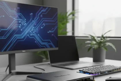 Beelink EX Mate Pro redefines docking with built-in NVMe storage — AI-generated illustration