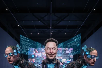 Beeple's Robot Dogs Challenge Tech Billionaire Power — AI-generated illustration