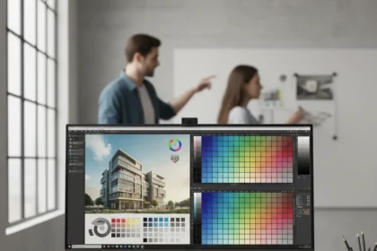 BenQ DesignVue PD2770U Brings Studio Precision to Small Teams — AI-generated illustration