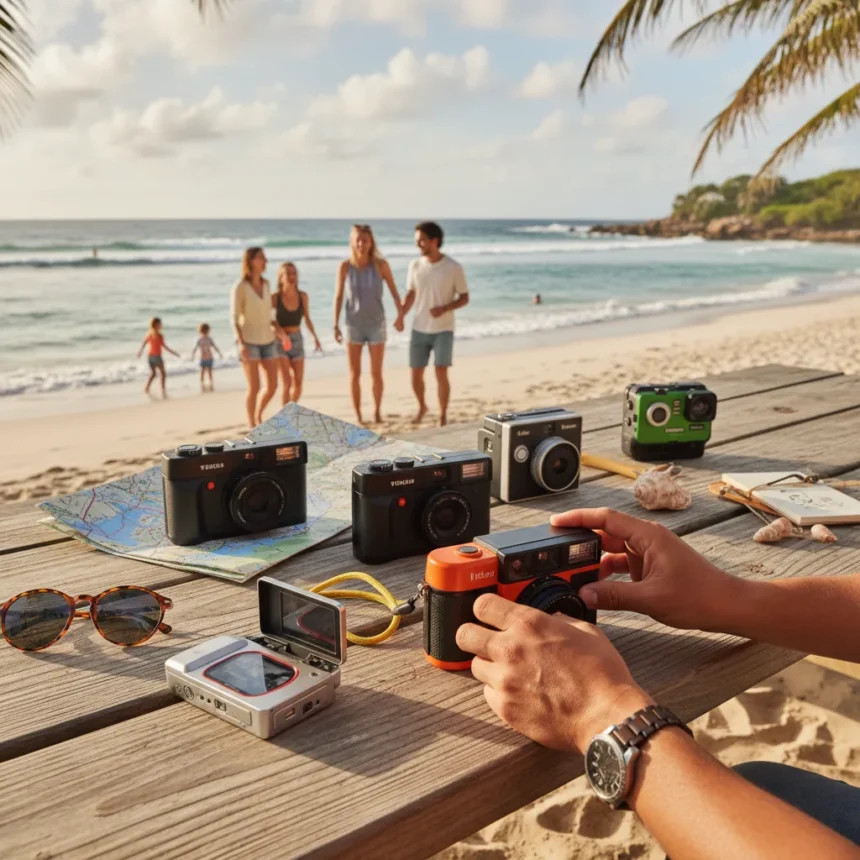 Best compact and film cameras for summer adventures — AI-generated illustration