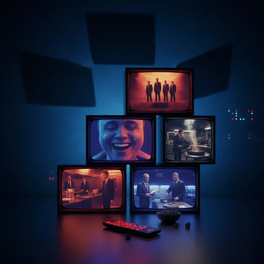 Best dark comedy shows to binge on Netflix right now — AI-generated illustration