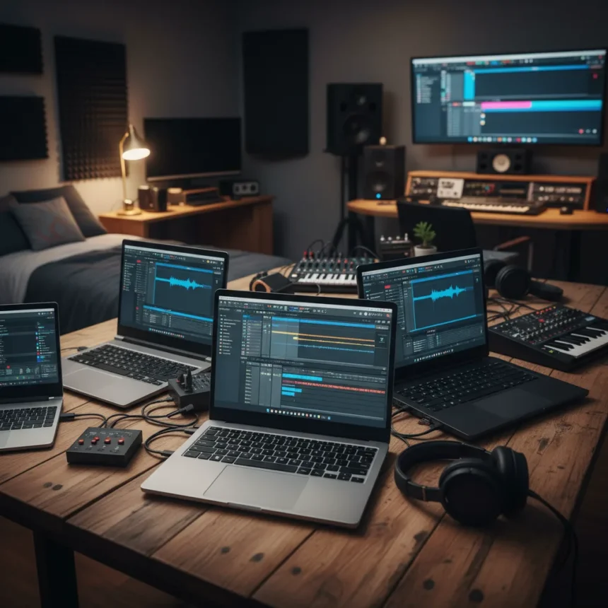 Best laptops for music production balance power and portability — AI-generated illustration