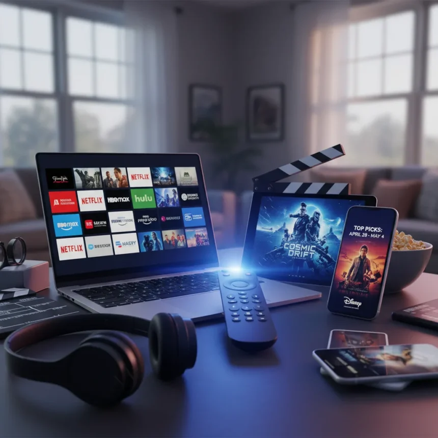 Best new movies to stream April 28–May 4 — AI-generated illustration