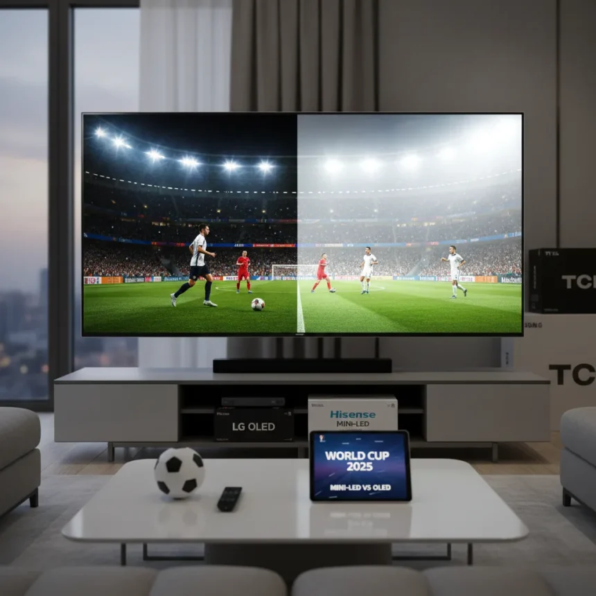 Best TVs for World Cup 2025: Mini-LED vs OLED — AI-generated illustration