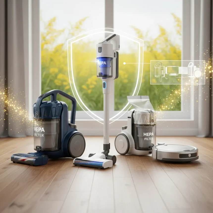 Best vacuums for seasonal allergies beat hayfever with sealed bags — AI-generated illustration