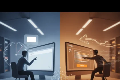 Jeff Bezos' Day 1 rule beats ChatGPT procrastination — AI-generated illustration