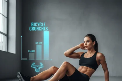 Bicycle crunches beat sit-ups and planks for core strength — AI-generated illustration