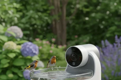 Birdfy Bath Pro Replaces Risky Feeders for Summer Bird-Watching — AI-generated illustration