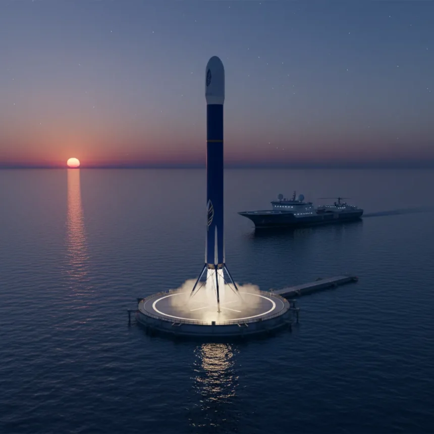 Blue Origin's reusable rocket success challenges SpaceX dominance — AI-generated illustration