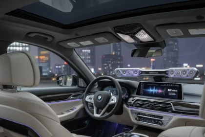 BMW 7 Series Gets Dolby Atmos via 36-Speaker Bowers & Wilkins System — AI-generated illustration