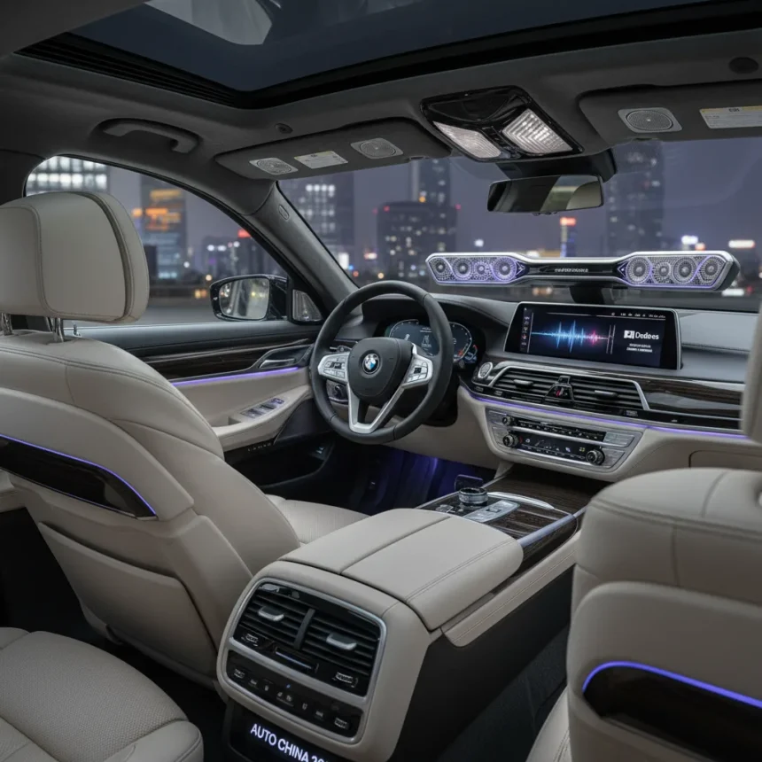 BMW 7 Series Gets Dolby Atmos via 36-Speaker Bowers & Wilkins System — AI-generated illustration