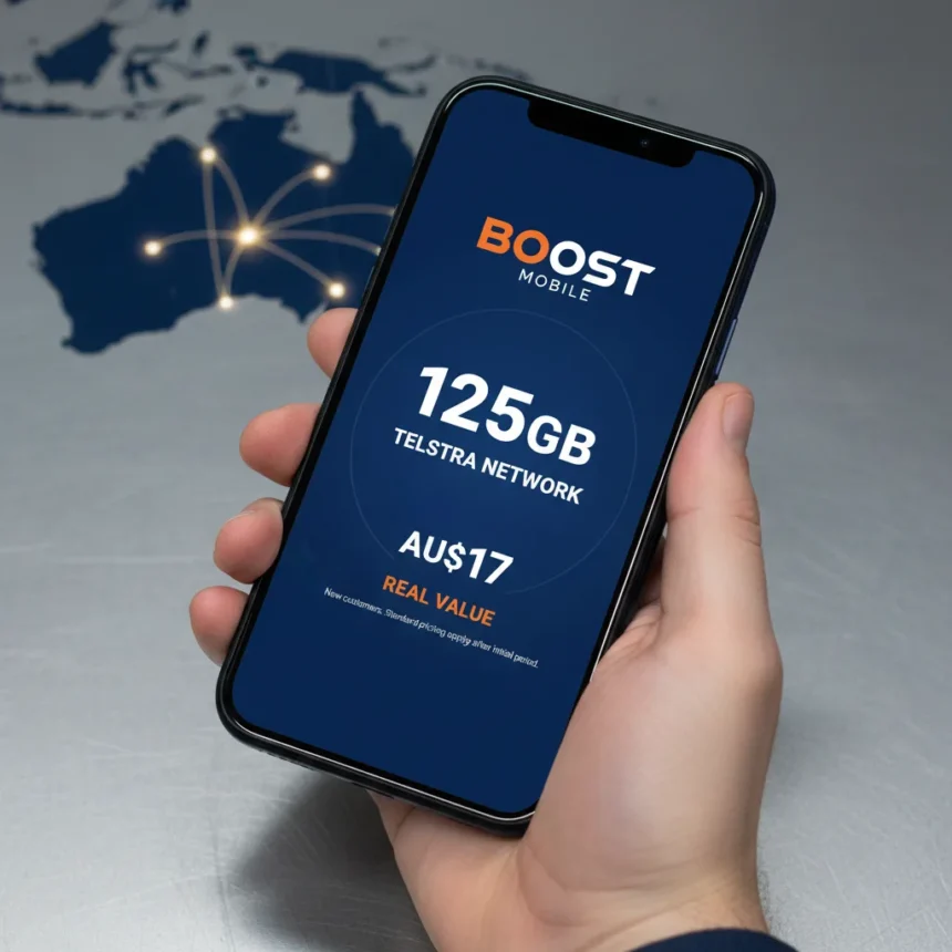 Boost Mobile's 125GB Telstra deal for AU$17 is real value — AI-generated illustration