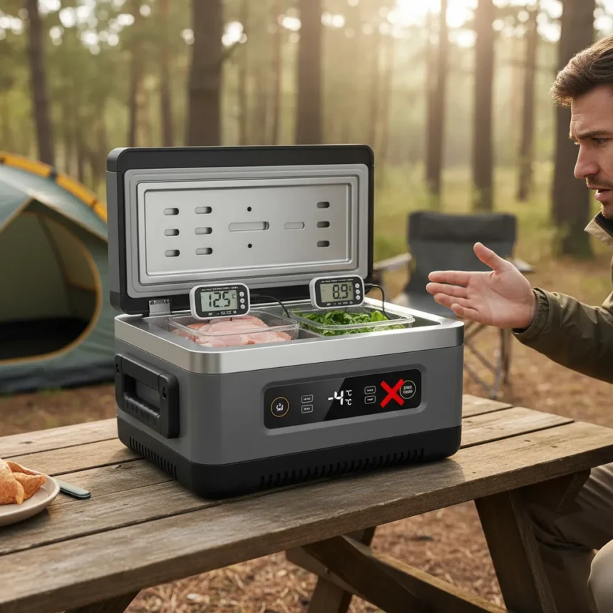 BougeRV CRD2 40L portable fridge has a serious temperature problem — AI-generated illustration