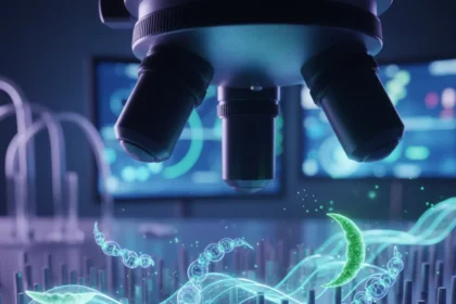 Brainless microrobots navigate without sensors or software — AI-generated illustration