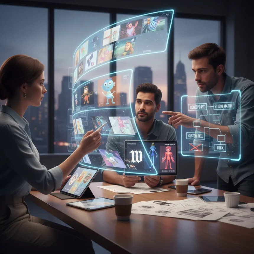Breaking into animation requires a tailored demo reel, not persistence alone — AI-generated illustration