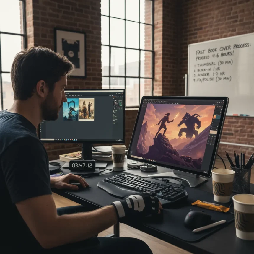 Brett Bean's Fast Book Cover Process Beats Impossible Deadlines — AI-generated illustration