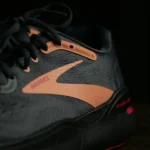 a close up of a shoe on a table