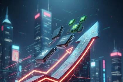 China's AI chip market accelerates as Cambricon hits $423M revenue — AI-generated illustration