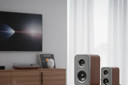 Cambridge Audio Eversfield speakers challenge Sonos dominance — AI-generated illustration