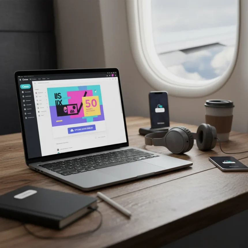 Canva offline mode finally lets you design without internet — AI-generated illustration