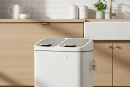 Caraway's 2-in-1 trash bin declutters kitchens—and it's $45 off