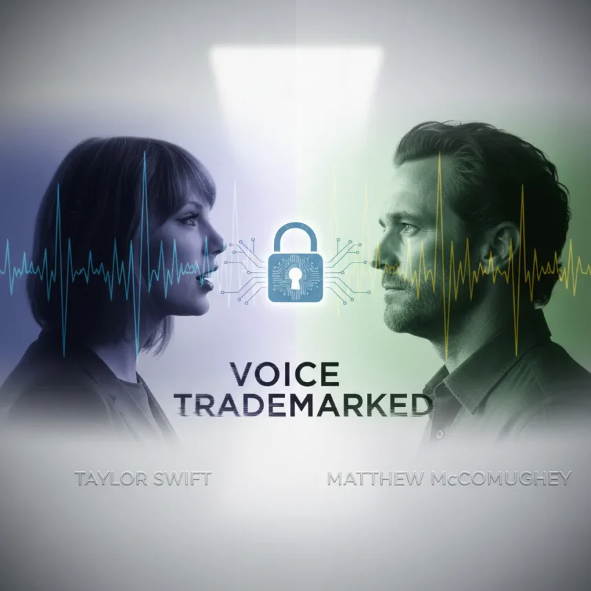 AI identity theft is forcing celebrities to trademark their voices — AI-generated illustration