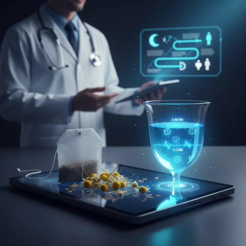 Why chamomile tea before bed is sabotaging your sleep — AI-generated illustration