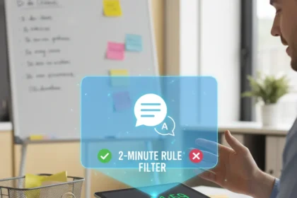 ChatGPT as a 2-minute rule filter beats traditional task management — AI-generated illustration