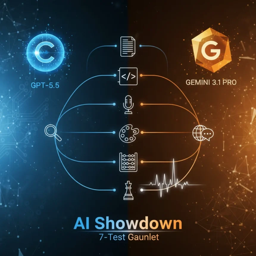 ChatGPT-5.5 vs Gemini 3.1 Pro: 7 tests reveal the real winner — AI-generated illustration