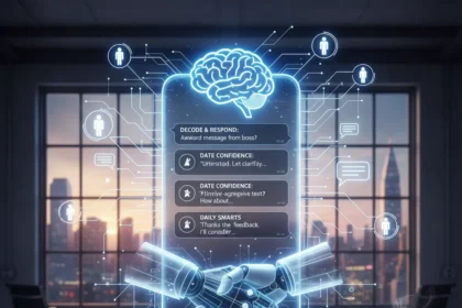 ChatGPT communication prompts reveal how AI reshapes social skills — AI-generated illustration