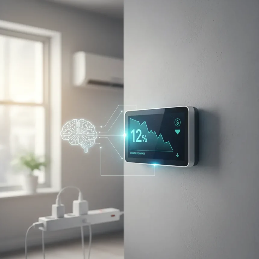 ChatGPT home energy tips cut bills 12% in real test — AI-generated illustration