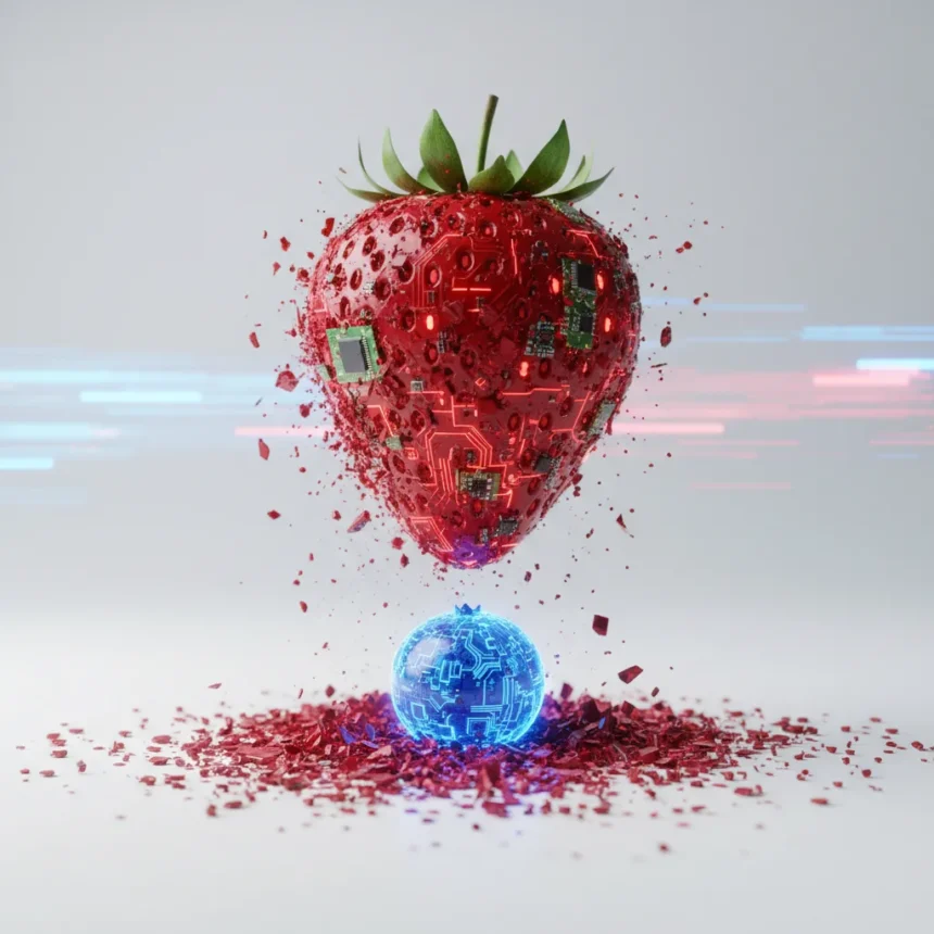 ChatGPT's strawberry fix crumbles when users switch to cranberry — AI-generated illustration