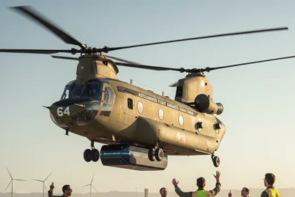 64-Year-Old Chinook Lands Itself With Boeing's Autonomous Brain — AI-generated illustration