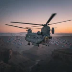 CH-47 Chinook drone swarm mothership transforms warfare — AI-generated illustration