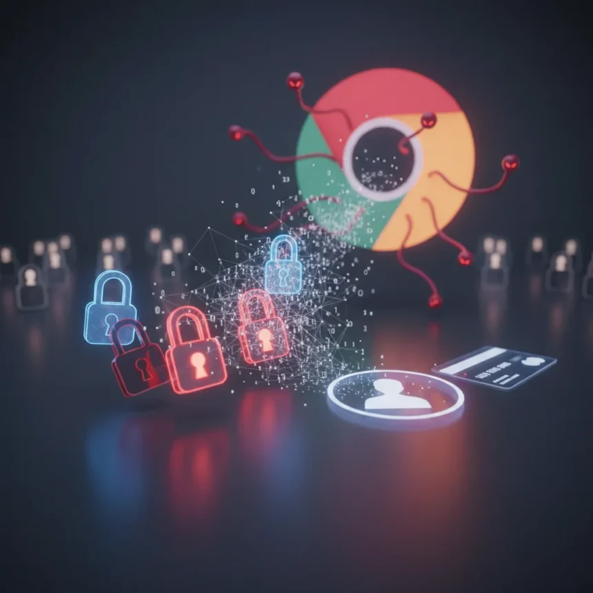 Chrome Web Store extensions stealing data from thousands of users — AI-generated illustration