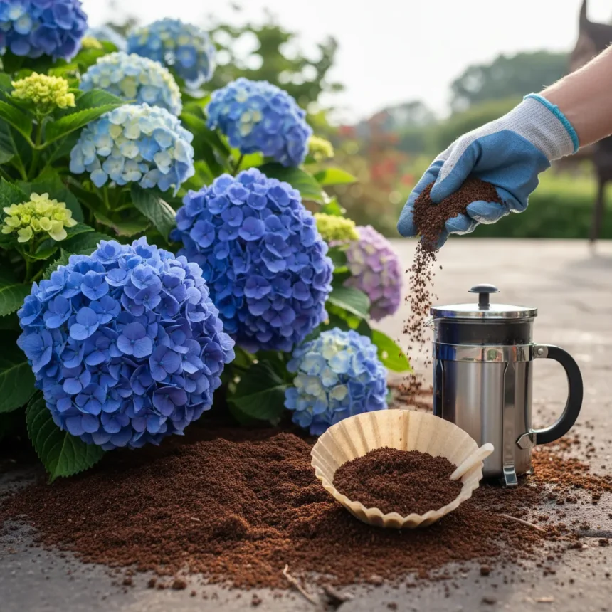 Coffee grounds turn hydrangeas blue: the free gardening hack