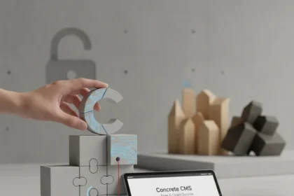 Concrete CMS offers free, open-source installation without the complexity — AI-generated illustration