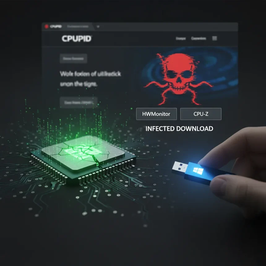 CPUID Breach Exposes Millions to Malware via HWMonitor Downloads — AI-generated illustration