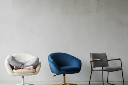 Cross-legged desk chairs prove TikTok trends don't need premium pricing — AI-generated illustration