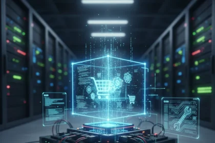 CubeCart open-source e-commerce: cheap, customizable, but demanding — AI-generated illustration