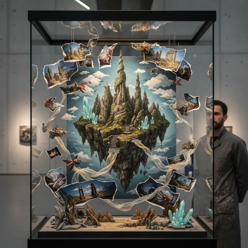 Daniel Katz Blends Oil, Photos, Sculpture Into Fantasy — AI-generated illustration