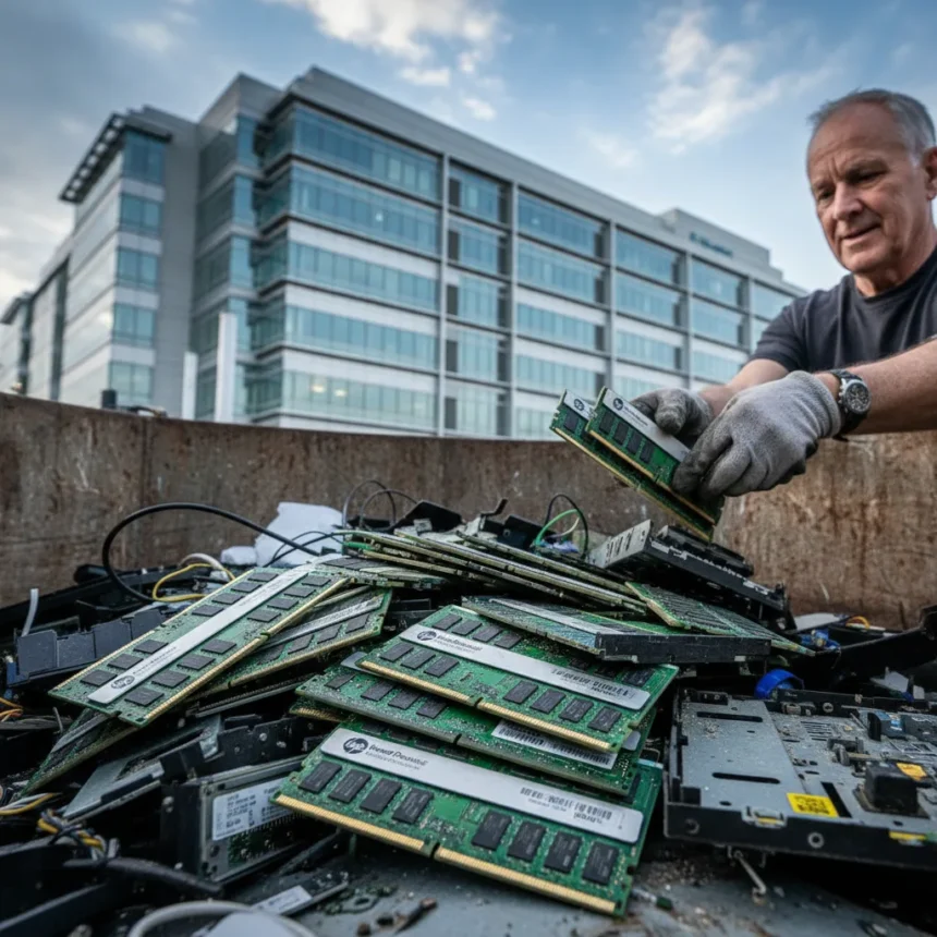 DDR4 ECC RAM Worth $20,000 Rescued From E-Waste Dumpster — AI-generated illustration